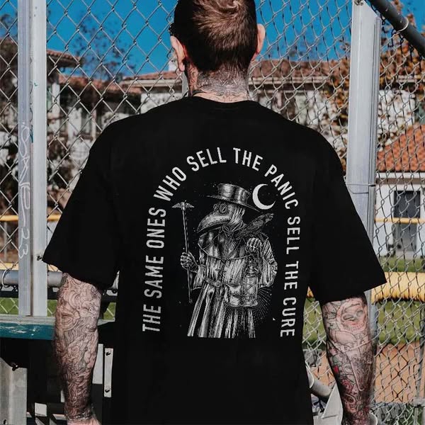 The Same Ones Who Sell The Panic Sell The Cure Printed Men's T-shirt Black-XL