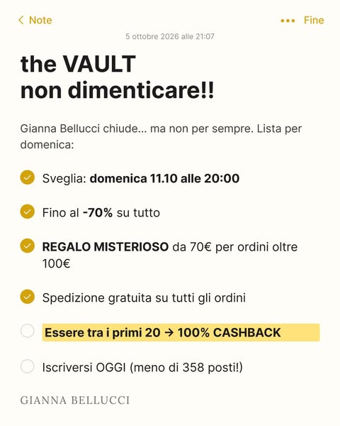 Entra in the VAULT – meno di 358 posti