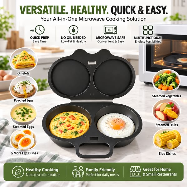 Microwave Egg Poacher with Lid & Handle