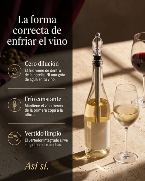 Vino frío, sin diluir