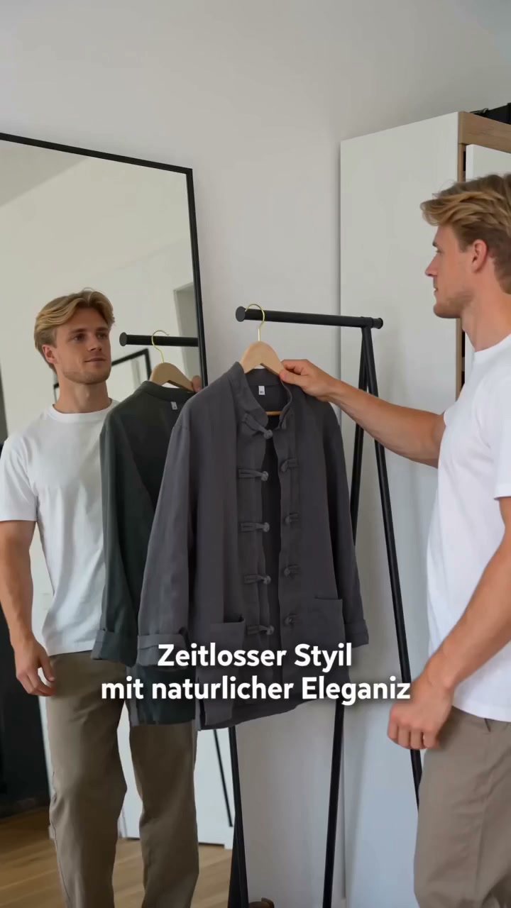 Bequeme Herrenjacke mit asiatischem Design für Alltag & Reisen