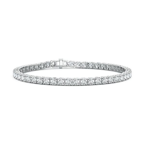 Bracciale tennis da uomo Angara con diamanti sintetici da 11,5 carati in oro bianco 18 carati.
