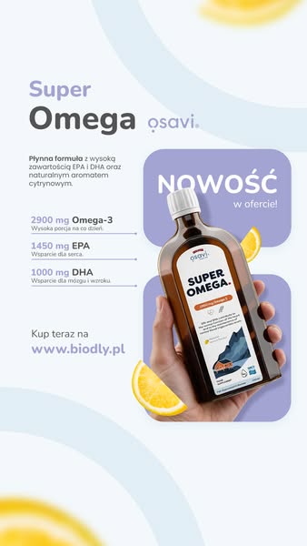 2900 mg Omega-3 w płynie! Smak cytrynowy