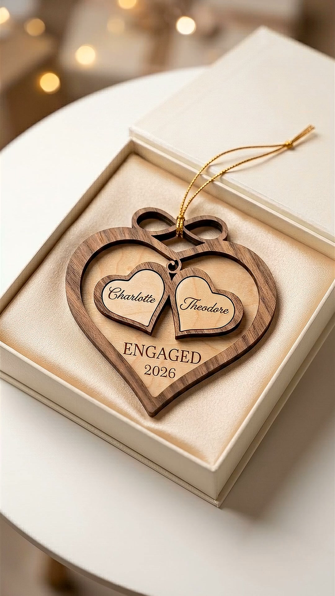 Our First Christmas Engaged Married Ornament