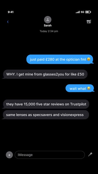POV: your friend discovers cheap prescription glasses