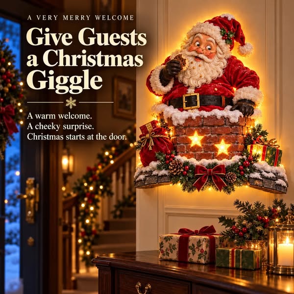 Cheeky Santa Chimney Wall Light