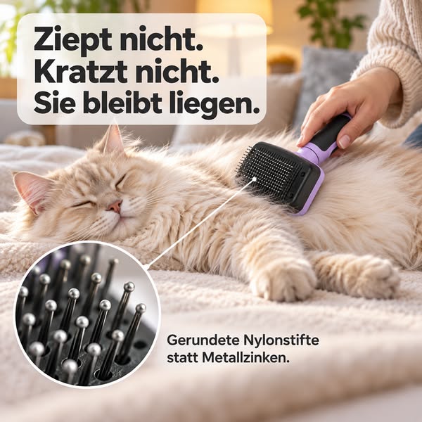 Bürsten ohne Ziepen. Sie bleibt liegen.