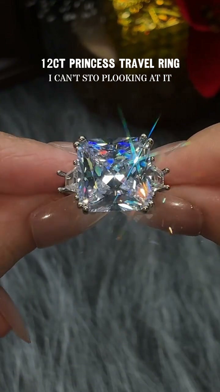 Time-Limited SpecialElegant Square Cut Zircon Ring – Brilliant Sparkle, Timeless Luxury