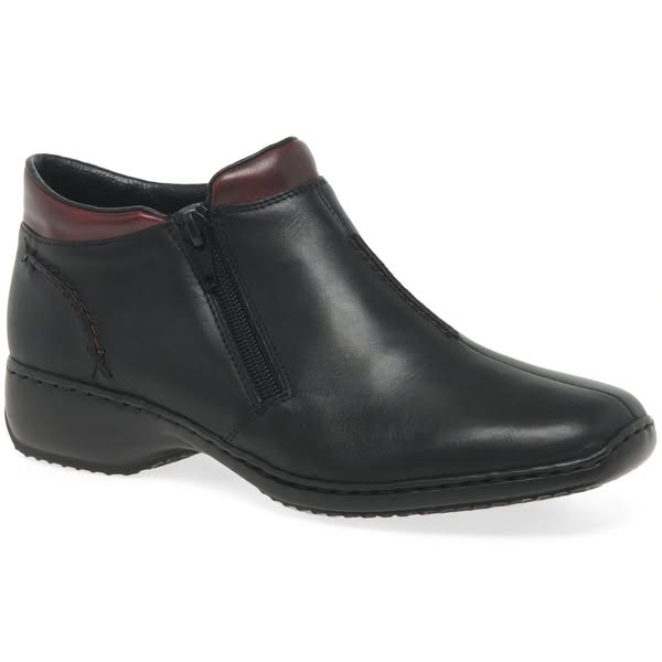 Rieker Drizzle Womens Casual Ankle Boots Colour: Black/Burgundy, Size: 7.5/41 - £69.99