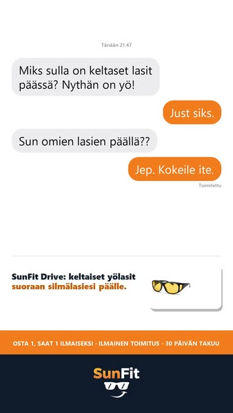 Lasit pimeällä ajamiseen