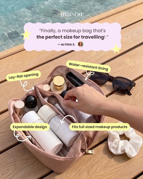SALY | Expandable Travel Makeup Bag