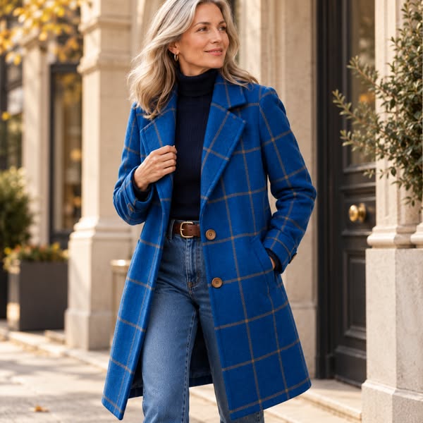 Sabina | Cappotto lungo in tweed a quadri