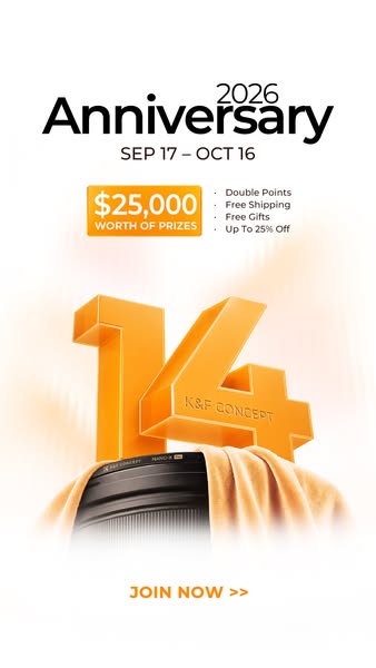 Join the K&F CONCEPT 14th Anniversary for milestone rewards