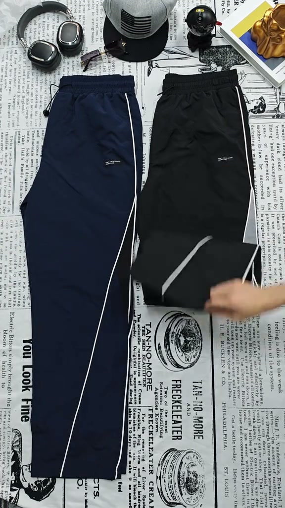 50% OFF – Men’s Reflective Piping Wide-Leg Track Pants