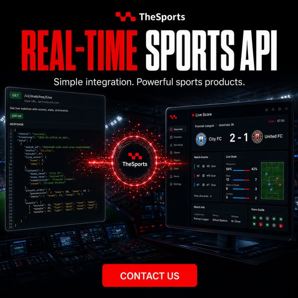 Instant Football Data for Developers.