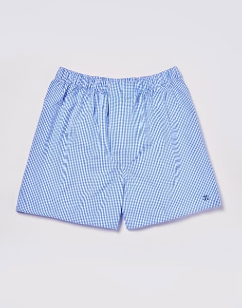 Joseph Turner | Men's Boxer Shorts - Blue Gingham Check XL