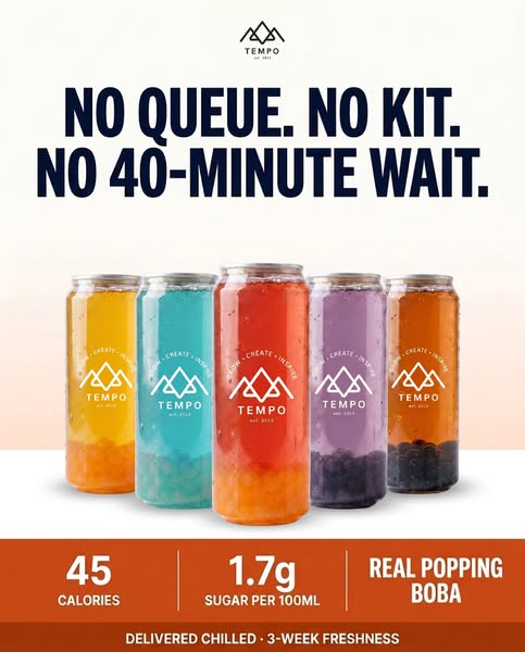 Low sugar. Real boba. No queue.