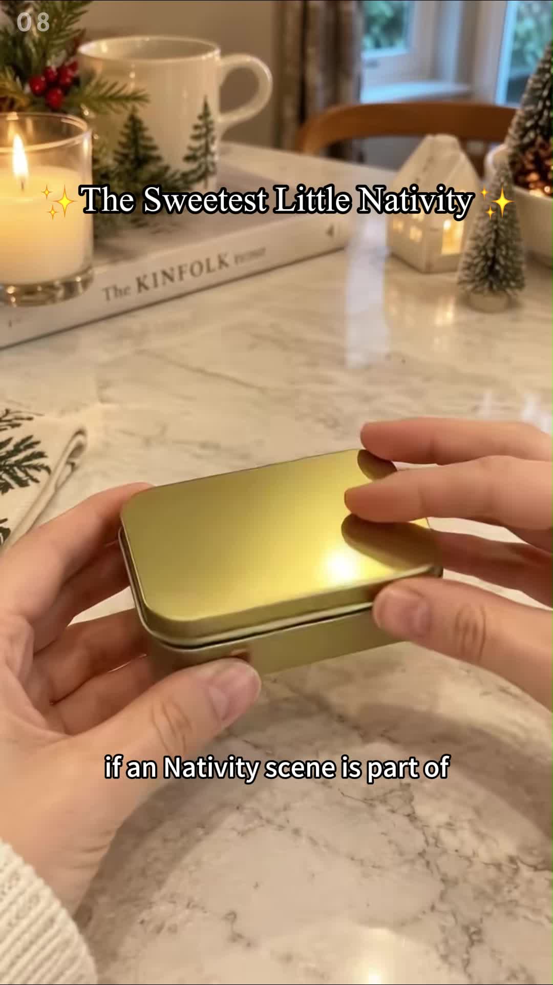 Miniature Christmas Nativity Scene Tin Set