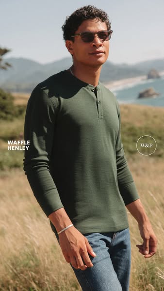 Merino Wool Waffle Henley
