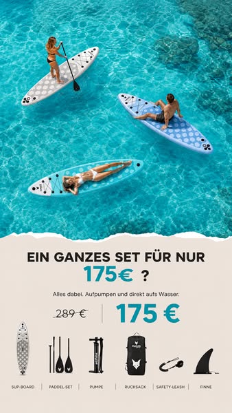 SUP-Sommerdeal: 110 € sparen