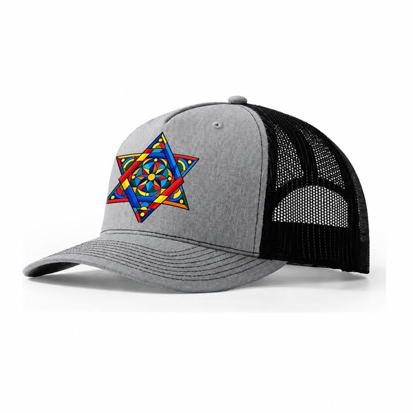 Star Of David Geometric Bauhaus Trucker Hat | Pandaize