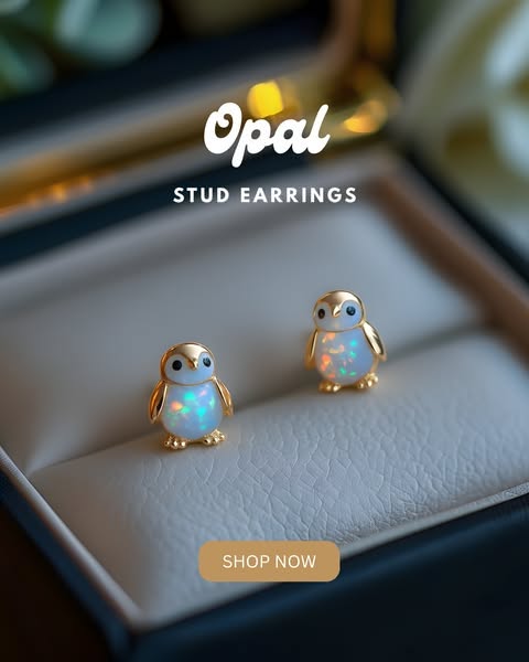 2026 New--Buy 1 Get 1 FreePenguin Opal Stud Earrings