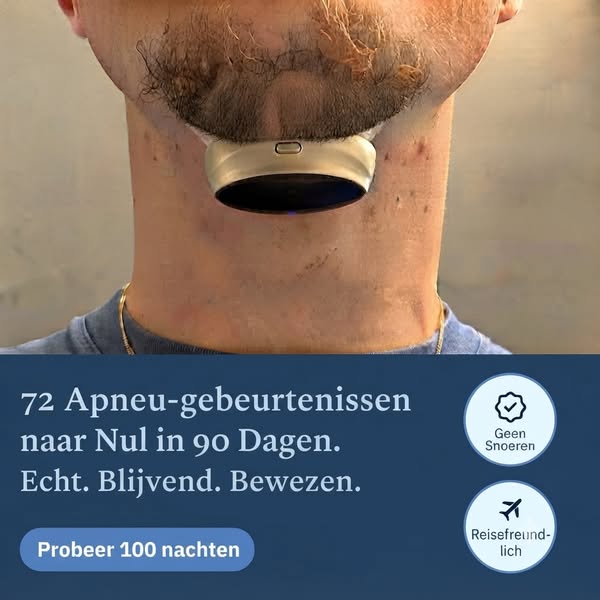 Van 72 apneu-episodes naar nul. Simpel. Probeer het 100 nachten – zonder risico
