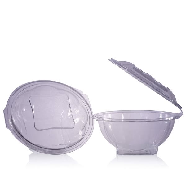 Round Takeaway Salad Container with Hinged Lid