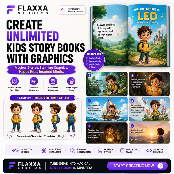 Create Kids' Story Books in Minutes