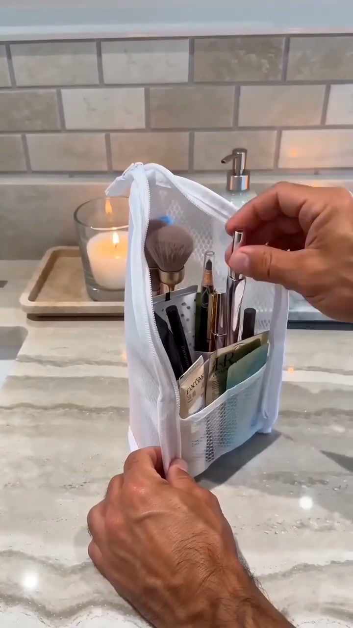 Mesh Zippered Toiletry Bag