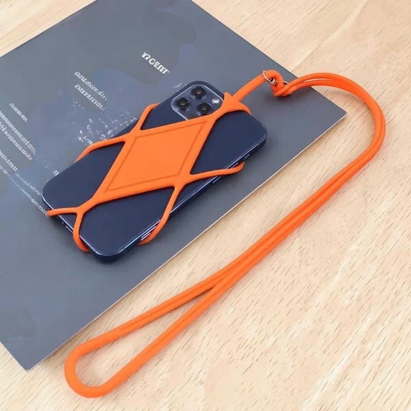 Universal Silicone Phone Lanyard Strap, Adjustable Neck Cord, Crossbody Holder