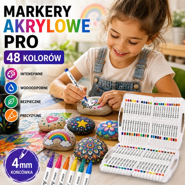 MARKERY AKRYLOWE 48 KOLORÓW PRO
