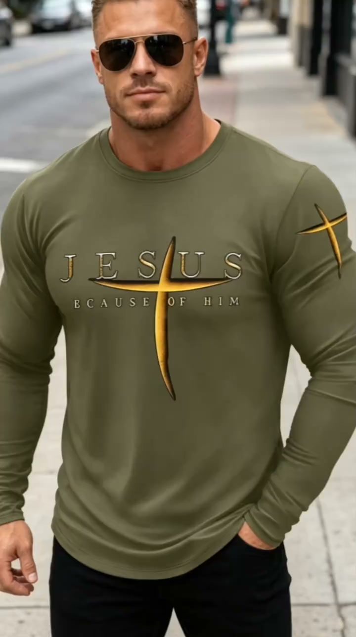 Men’s Jesus Cross Long Sleeve Shirt