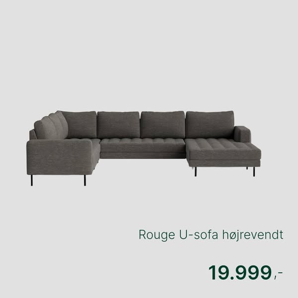 Rouge U-sofa højrevendt