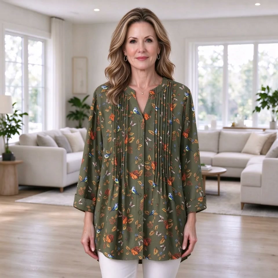 Comfortable Bird & Leaf Tunic