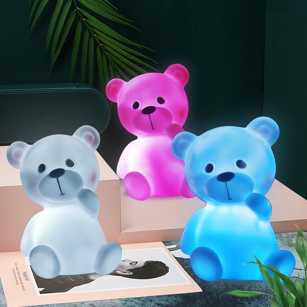 LED Novelty Lovely Cute Toy Animal Bear Night Light for Baby Children's Day Gift Christmas Holiday Party Event Birthday Decor