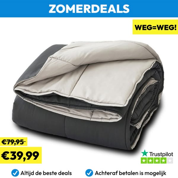 SLAAPP - Wasbaar Dekbed Zonder Overtrek - Grijs