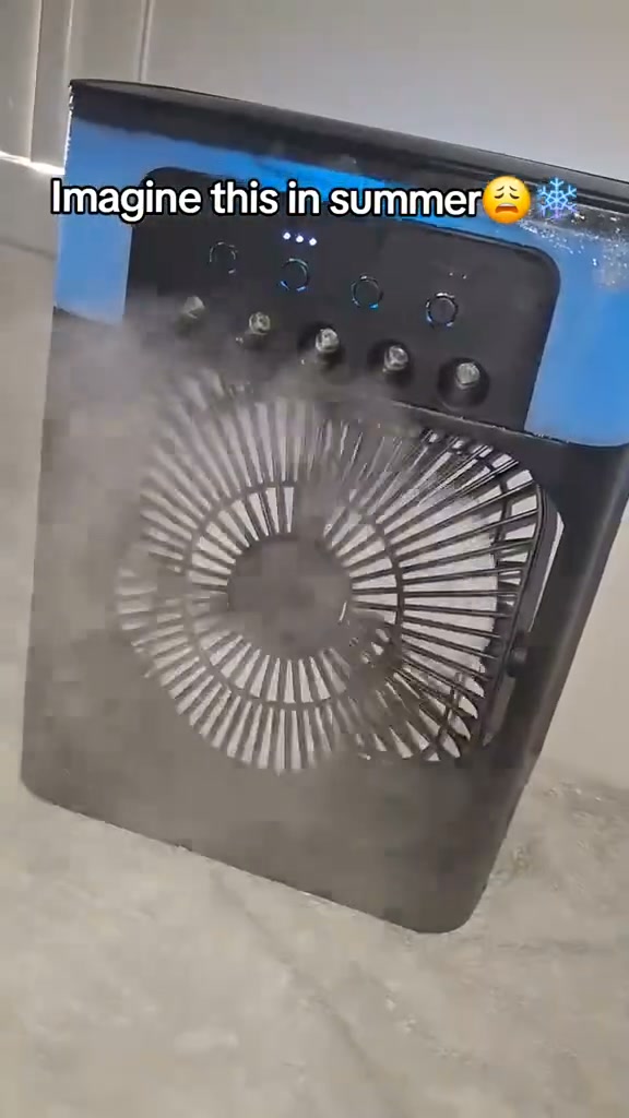 Portable Misting Desk Fan – USB Rechargeable Air Cooler with 3 Speeds & Humidifier