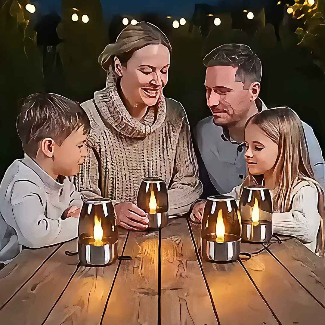 Solcelledrevet LED stearinlys vandtæt udendørslampe og hyggelig natlampe til hjemmet
