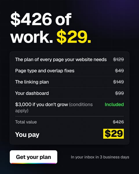 Your full SEO page plan ($29)