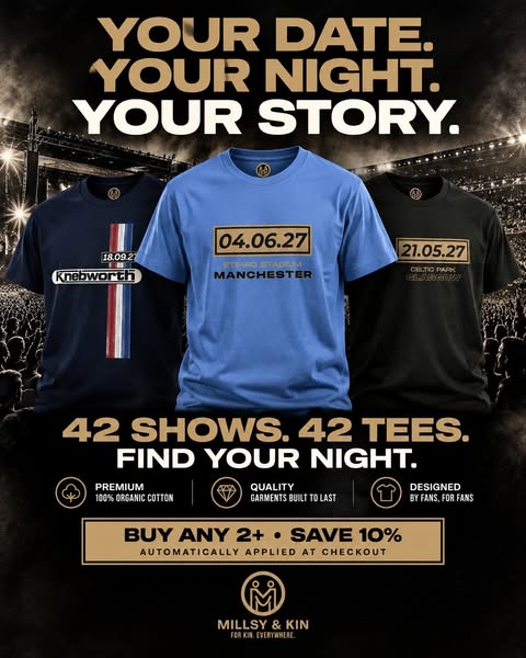 Live '27 Tour Date Tees.