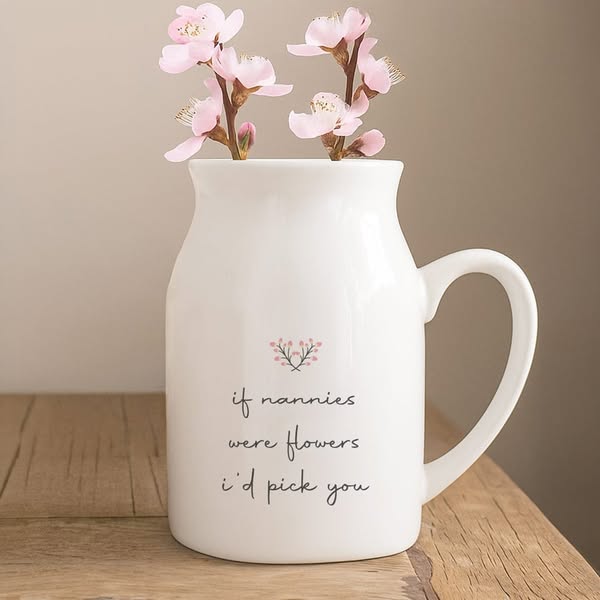 Personalised Ceramic Flower Jug Vase | Birthday Gifts | Anniversary Gifts | Ceramic