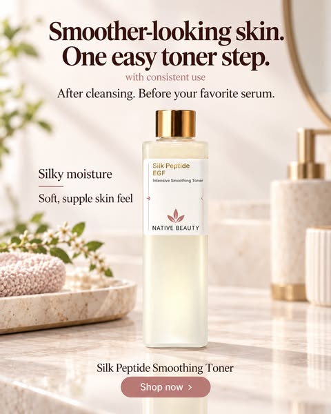 Smoother-looking skin. One easy toner step.