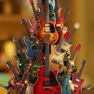 Guitar-shaped Christmas tree ornament