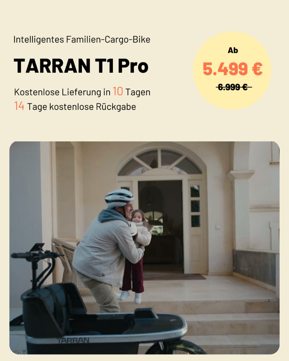 Outlet T1 Pro: smartes Familien-Cargo
