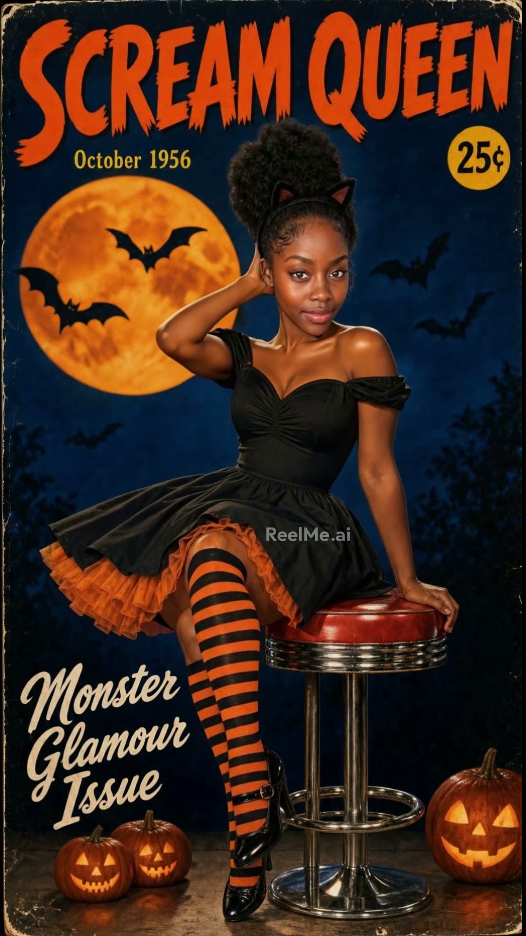 Turn your photo into a vintage Halloween cover