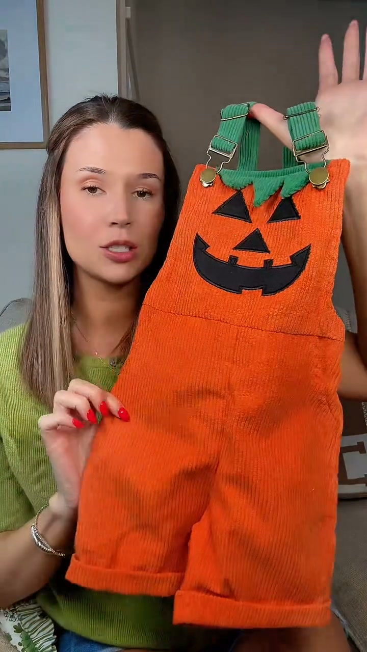 Toddler Baby Boy Halloween Overalls with Pockets Ribbed Devil Face Pattern Sleeveless Jumpsuit