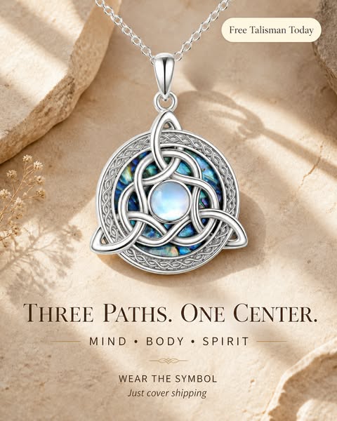 Triquetra Moonstone Protection Necklace