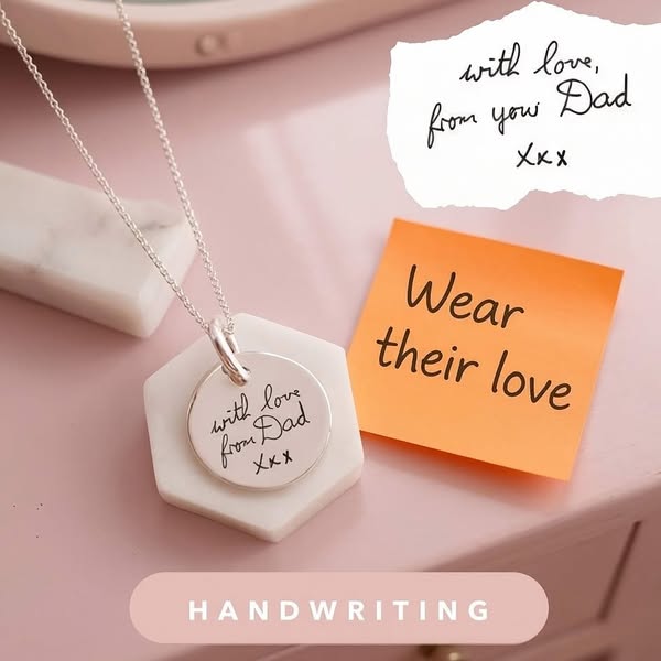 15% off handwriting jewellery