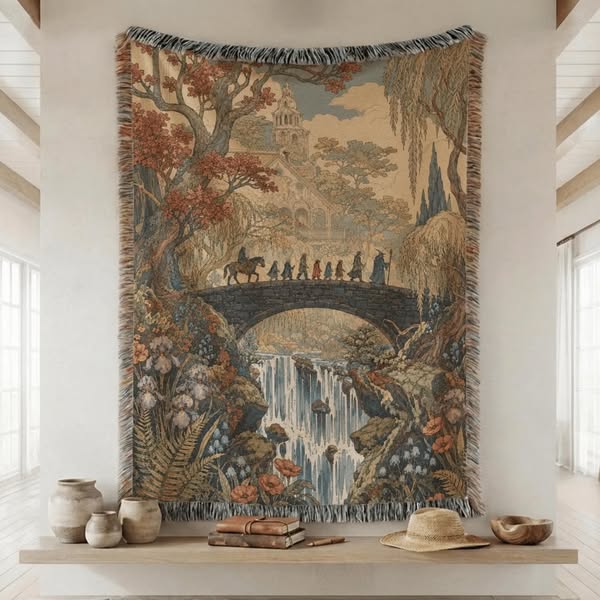 Fantasy Elf City Woven Blanket